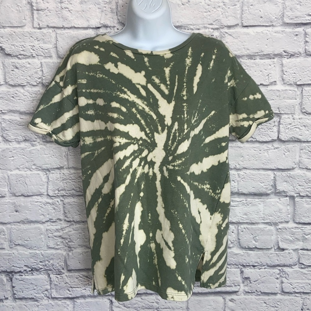 Olive & Oak size Small Terry Green Bleach Tie-Dye Sweatshirt